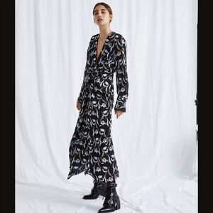 [4] NWT Acler Garber Dress Wedding Guest Floral Print Long Sleeve Maxi Dress